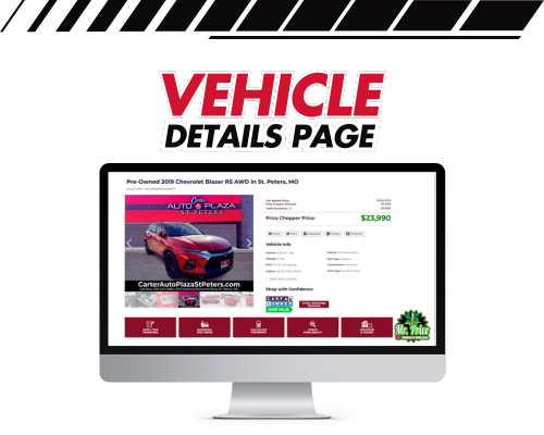 Vehicle details page showcasing key information about the car, including make, model, year, features, specifications, and pricing for car dealerships